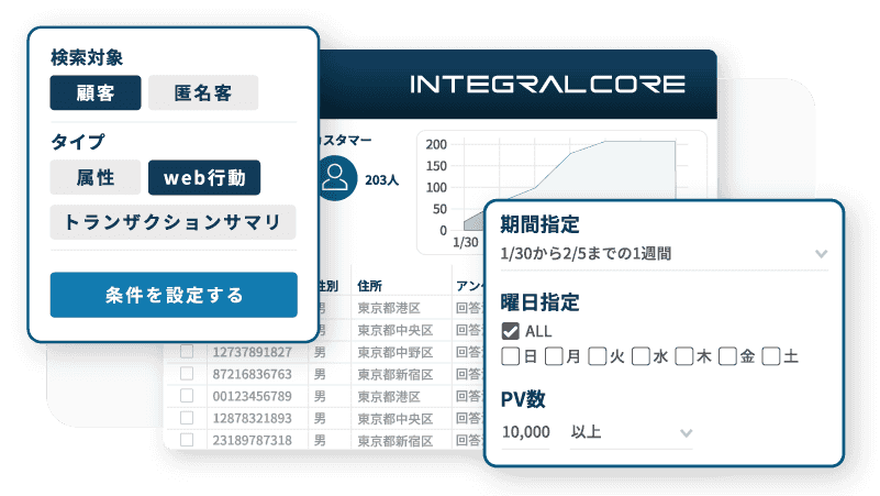 GUIで作成できるセグメント