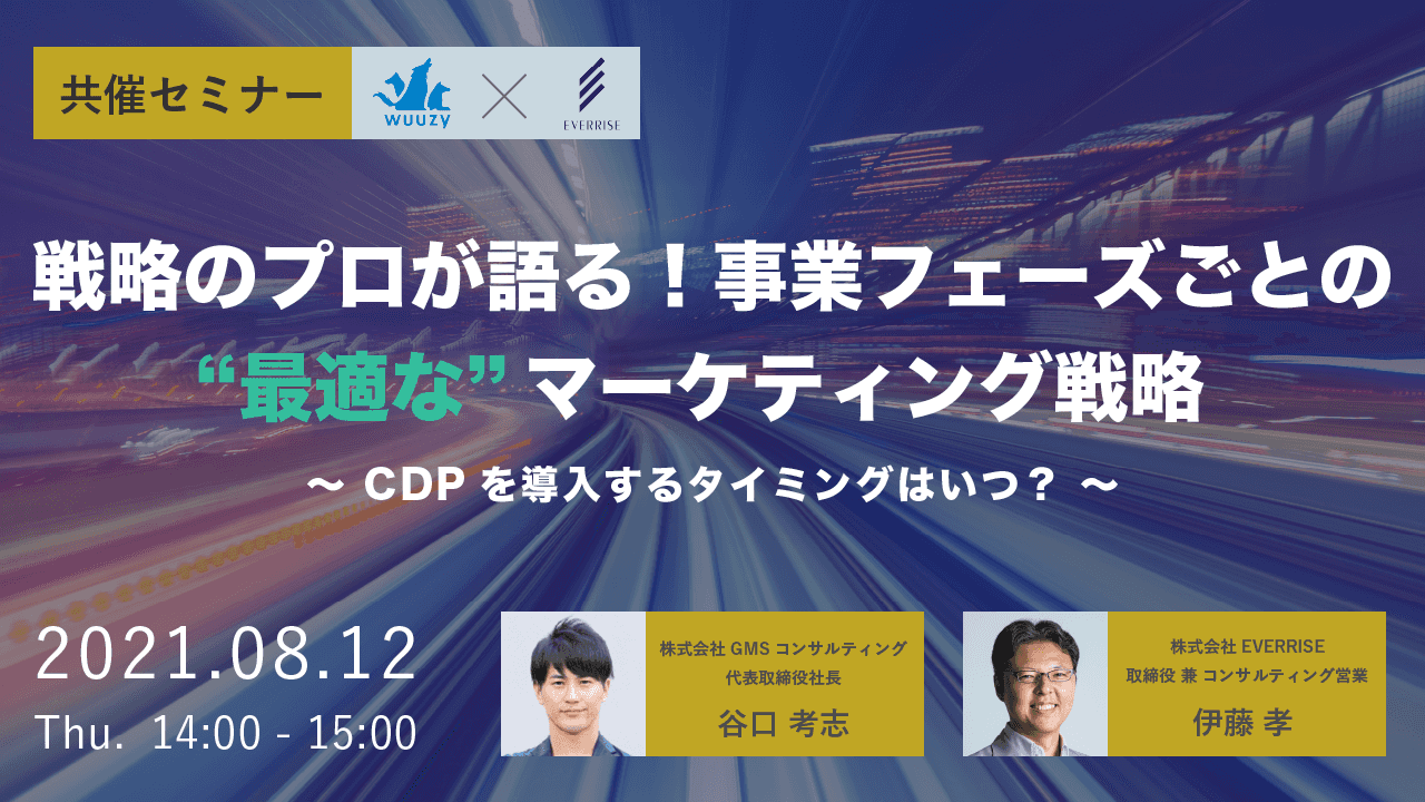 戦略のプロが語る！事業フェーズごとの最適なマーケティング戦略 〜CDPを導入するタイミングはいつ？〜